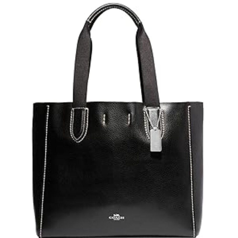(#17) Coach DERBY TOTE IN PEBBLE LEATHER (SV/Black)